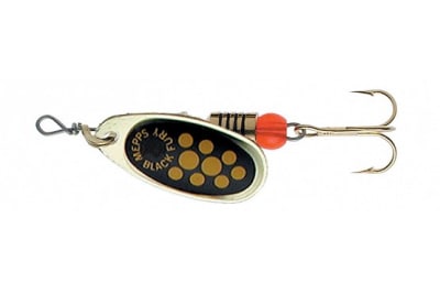 Spinner Mepps Black Fury ORO/Negro Punto Amarillo1