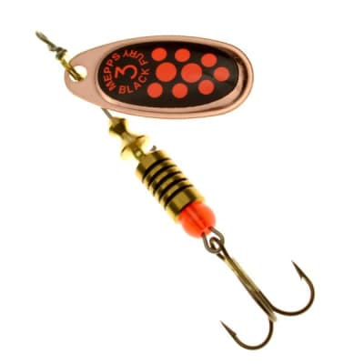 Spinner Mepps Black Fury Cobre  Negro Punto Naranjo1