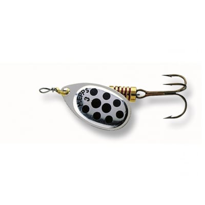 Spinner Mepps Aglia Decoree Silver Punto Negro1