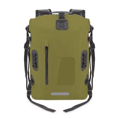Mochila Waterproof porta caña mosquera 30 Lt. Army Green1