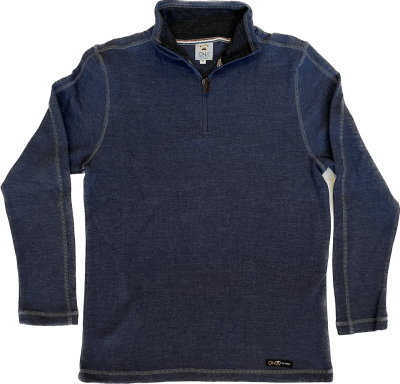 Chaleco medio cierre, azul jaspeado1