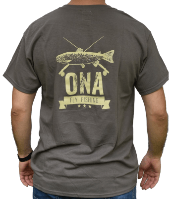Polera Logo Rainbow trout ONA Gris Osc. (Charcoal)-Bolsillo1