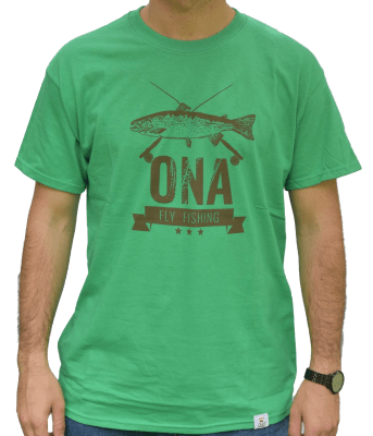 Polera logo ONA Fly Fishing Verde Irlandés1