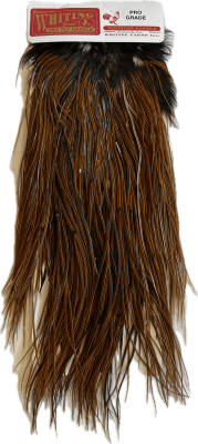 Whiting Dry Fly Hackle, Pro Grade Midge Saddle, Furnace1