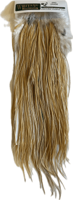 Whiting Herbert Miner Dry Fly Hackle, Rooster Saddle, Pro Grade, Light Ginger1