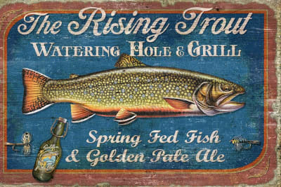 Letrero de Lata The Rising Trout (30 x 20 cm.)1