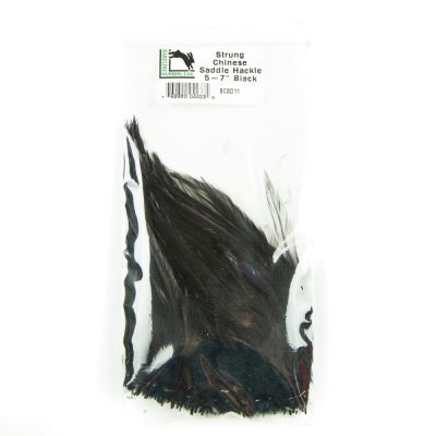 Strung Saddle Hackle Black1