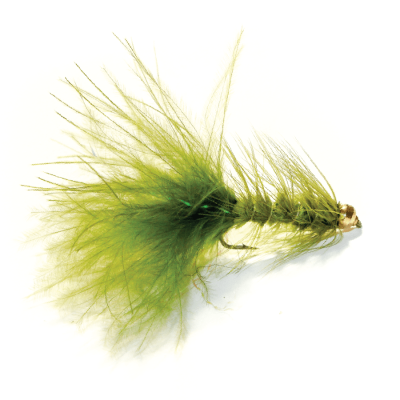 Streamer Crystal Bugger Olive Beadhead 1