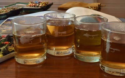Juego de vasos de Whisky con 4 patrones de mosca1