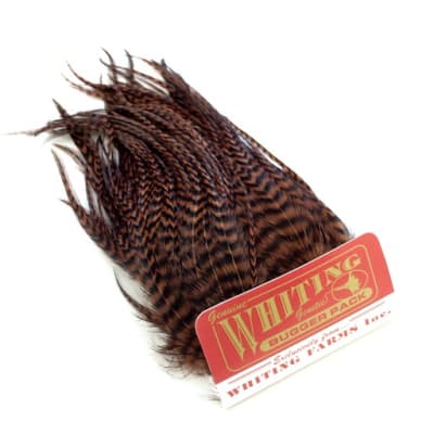 Whiting Bugger Pack Grizzly Dyed Coachman Brown1