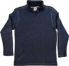 Chaleco medio cierre, azul jaspeado