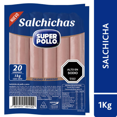 SUPER POLLO SALCHICHAS 5u 250gr