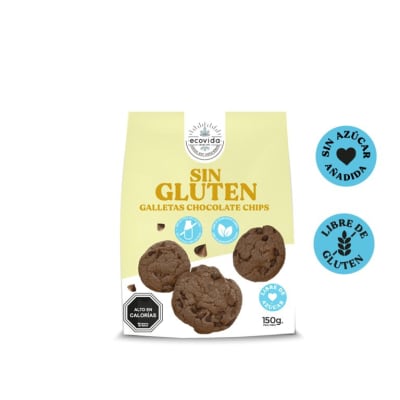 GALLETAS SIN GLUTEN DE CHOCOLATE CHIPS 150GR