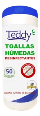 TOALLAS HUMEDAS DESINFECTANTES 50u TEDDY