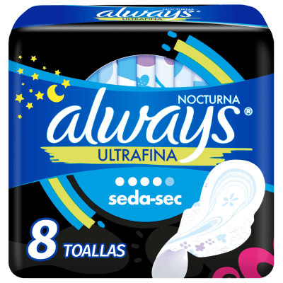 ALWAYS TOALLAS FEMENINAS 8U NOCTURNAS