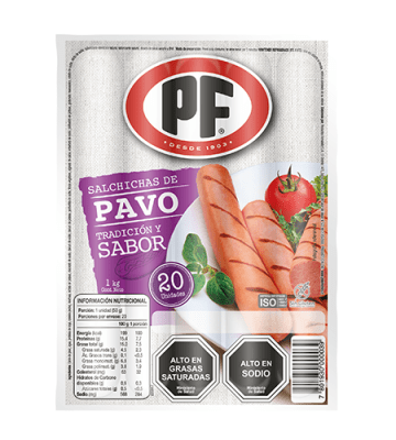 PF SALCHICHAS PAVO 5U
