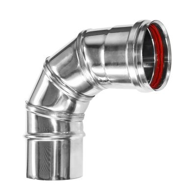 Codo 90º Pellet 80 mm inox. Codo 90º Pellet 80 mm inox.