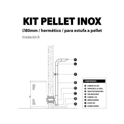 Kit Básico Pellet Muro Inox. Kit Básico Pellet Muro Inox.
