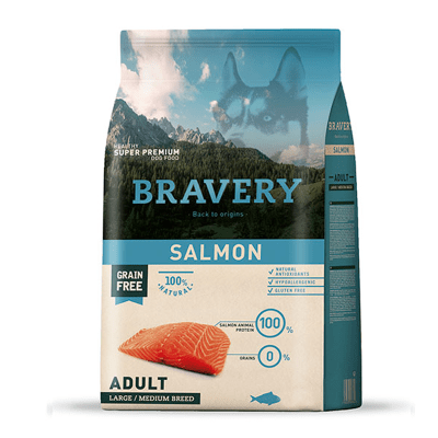 BRAVERY DOG ADULTO RAZA GRANDE Y MEDIANA SALMON