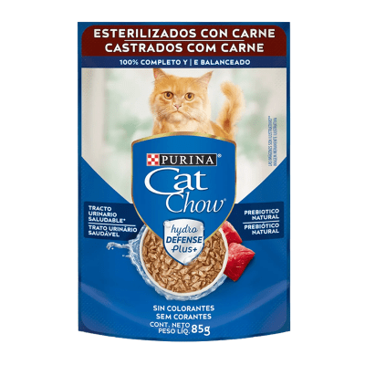 POUCH CAT CHOW ESTERILIZADO CARNE 85gr