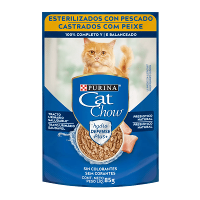 POUCH CAT CHOW ESTERILIZADO PESCADO 85gr
