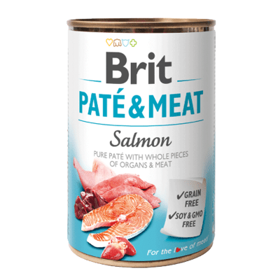 LATA BRIT CARE DOG PATE MEAT & SALMON
