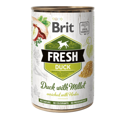 LATA BRIT FRESH DOG DUCK WITH MILLET400G