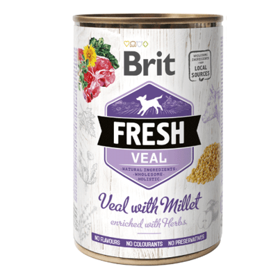 LATA BRIT FRESH DOG VEAL WITH MILLET 400G