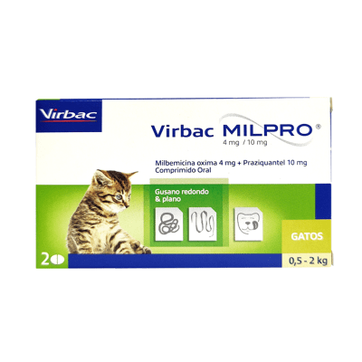 MILPRO 4/10MG GATOS 0.5-2KG 2 COMPRIMIDOS