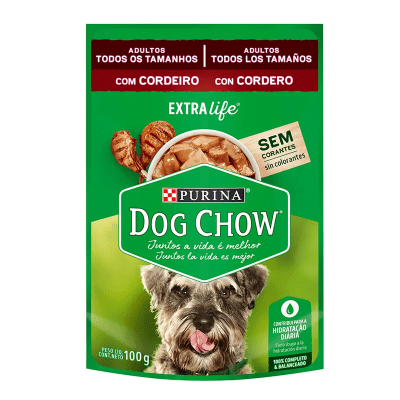 POUCH DOG CHOW ADULTO CORDERO 100gr