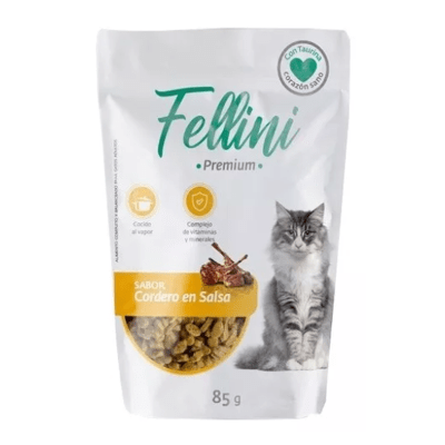 POUCH FELLINI CORDERO EN SALSA 85G