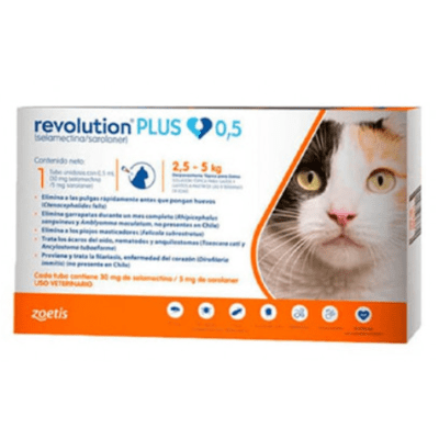 REVOLUTION PLUS GATO 0.5ML 2.5 A 5KG
