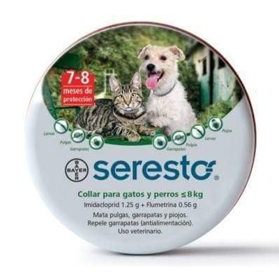 SERESTO COLLAR PERRO/GATO MENOS DE 8KG 38CM