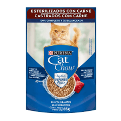 POUCH CAT CHOW ESTERILIZADO CARNE 85gr