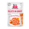 POUCH BRIT CARE CAT FILLETS IN GRAVY SAVORY SALMON 85G1