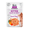 POUCH BRIT CARE CAT KITTEN FILLETS GRAVY WITH TENDER TURKEY 85G1