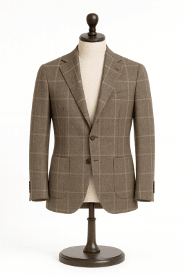 CHAQUETA LINO CAFÉ CUADRO VENTANA1