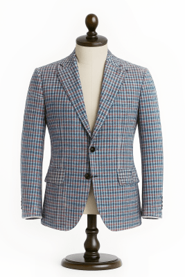 CHAQUETA LINO AZUL CUADRILLÉ1