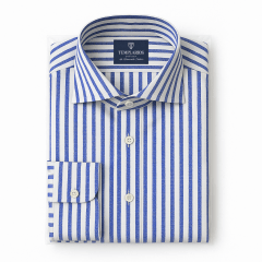 CAMISA RAYA AZUL ALGODÓN