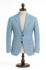 CHAQUETA LINO CELESTE