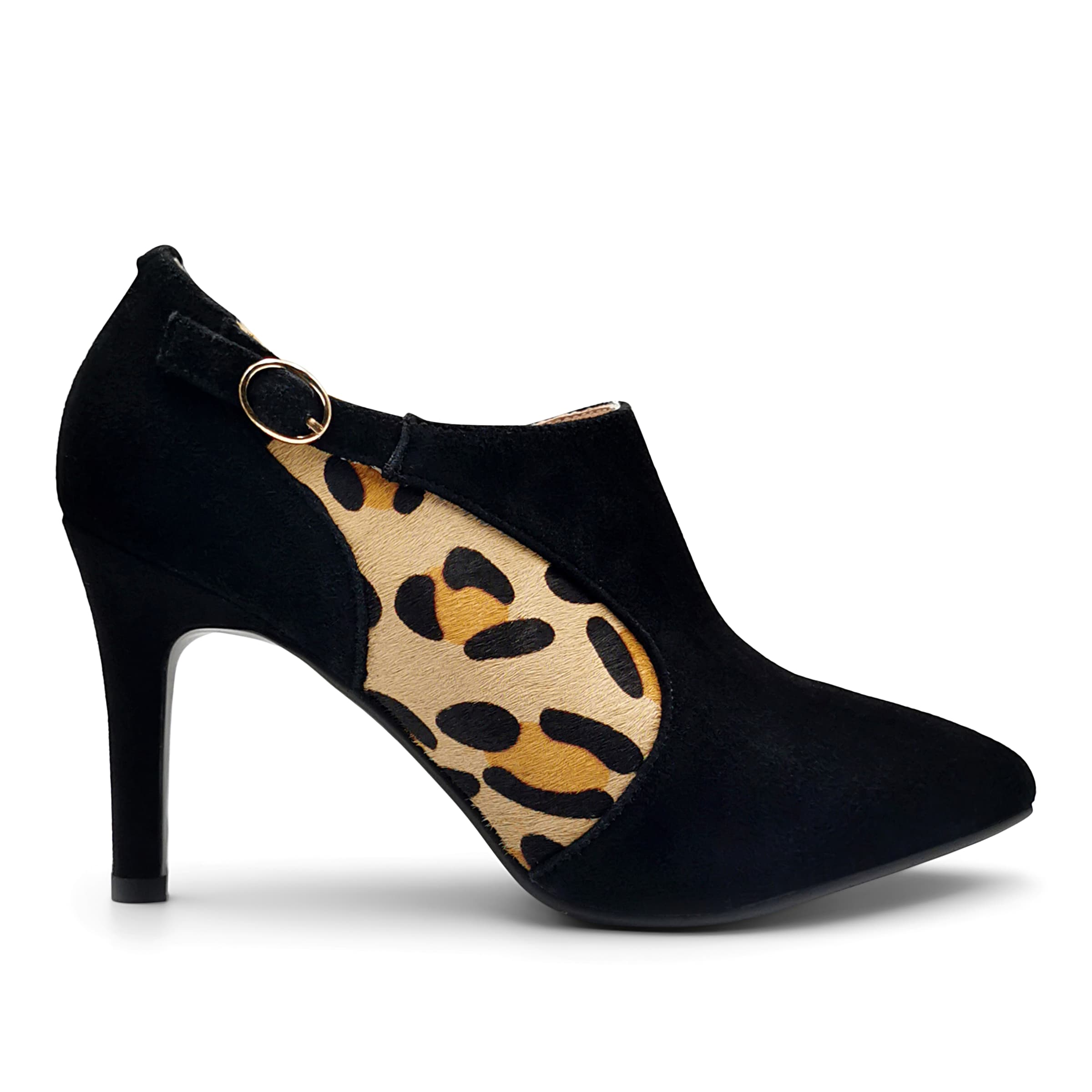 BOTIN VICTORIA NEGRO ANIMAL PRINT