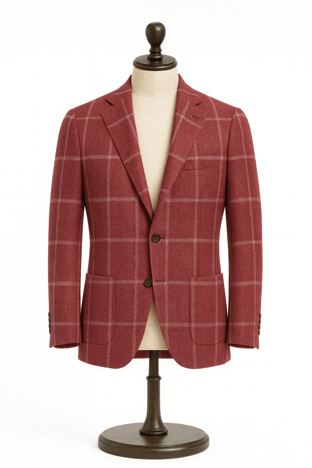 CHAQUETA LINO BURDEO CUADRO VENTANA