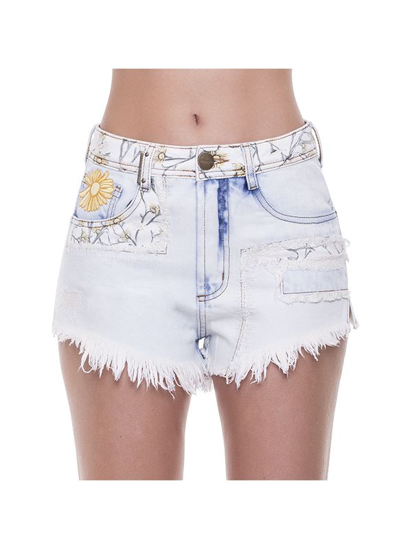 501SH000338 - SHORT TIRO ALTO HOT PANT JEANS | Store Brazil Brands