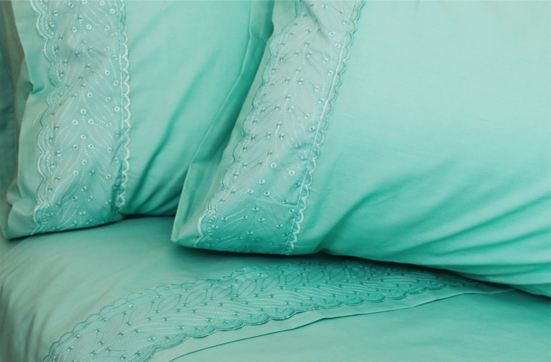 Juego de Sábanas Broderie Verde