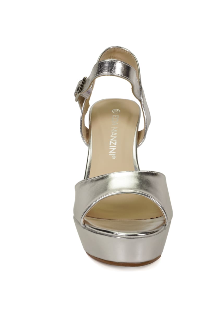 SANDALIA FIESTA TACO ALTO SILVER | Zapateria Cazenave