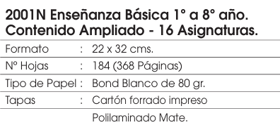 Libro de clases  enseñanza básica 1° A 8° AÑO 16 ASIG (12 HR) Buho2