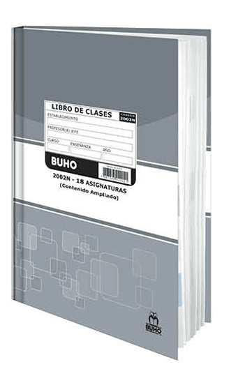 Libro de clases enseñanza media 1° a 4° año 18 asig Buho1