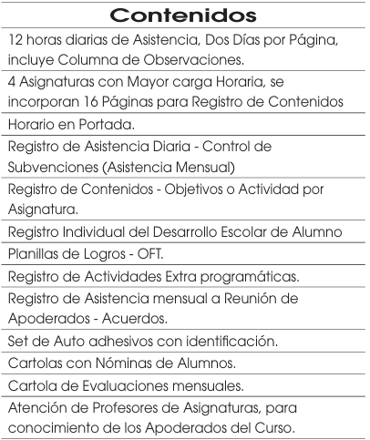 Libro de clases enseñanza media 1° a 4° año 18 asig Buho3