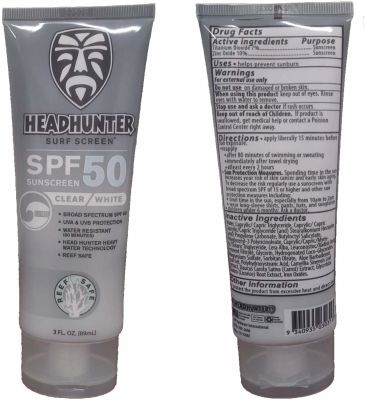 Protector Solar Headhunter Surf Sunscreen SPF50 Clear Paraber Protector Solar Headhunter Surf Sunscreen SPF50 Clear Paraber