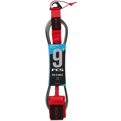 Leash FCS Regular Essential Ankle longboard Red 9